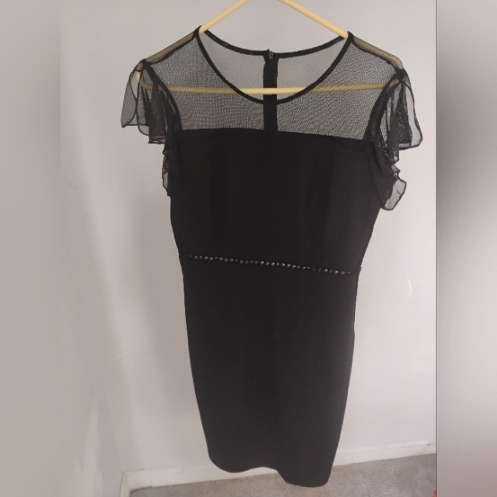 Elegant Black Dress with Sheer Details